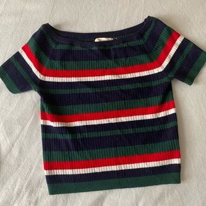 La hearts striped top